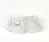 55x55mm Transparent Floating Display Case Earring Gems Ring Smyckesupph￤ngning F￶rpackning Box Pet Membrane Stand Holder FY5540 SS1226