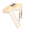 Andra f￥gelf￶rs￶rjningar Pet Parrot Playground med 2 koppar leksaker matare skrivbord gunga kl￤ttring h￤ngande stege bridge tr￤ cockatiel playstand