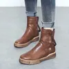 Stiefel Kinder Herbst und Winter Neue flache Baumwolle britischen Stil kurze gefüllte warme mittlere Ferse lässige Damenschuhe 221222