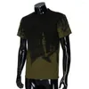 Men's T Shirts T-shirt Polyester Fiber With O Neck Men Tee Slim Fit Hooded Short Sleeve Muscle Casual Tops Blouse