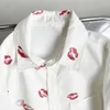 Camicie casual da uomo Moda stampata da uomo Semplice tutto-fiammifero Bianco Chic Camicia unisex a maniche lunghe per adolescenti