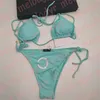 Sexy Bikini Set Bandage Badmode Letter Print Vrouwen Badpak Zomer Bh Zwemkleding