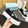 Designer Casual schoenen Satijnen Leather Sneakers met kristallen Luxe Prads Training Shoe Fashion Sneaker Shoe Platform Lace Up Print Plate-Forme DFGCXVZX