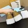 Tasarımcı Sıradan Ayakkabı Saten Deri Spor Ayakkabıları Kristalli Lüks Prads Eğitim Ayakkabı Moda Spor Ayakkabı Platformu Dantel Yukarı Basılı Plaka Formu DFGCXVZX