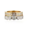 Модельер кольцо кольцо с двумя панелями отдельные бриллианты кольца роскошные ювелирные украшения для женщин любят подарки