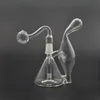 Hurtownia przezroczystość 14 mm mini szklana wodę Bong Hookahs Zgięty rurka olej dab rig shisha do palenia rur z paznokciem banger