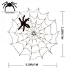 Halloween zasilany słonecznie 60 LED LIDZA LIDZA PURYLE SPIDER Web 3,28 stóp średnica 8 trybów Wodoodporna pajęczyny Lekkie światło wewnętrzne Ourdoor Garden Windows Home