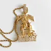 Hip Hop Grote Death Row Records Hanger Ketting 5A Zirkoon 18K Echt Verguld340G