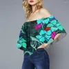 Bluzki damskie Sumagiczne polinezyjskie spersonalizowane flower nadruk plus size dla kobiet z bluzki z topami z ramionami