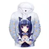 Felpe con cappuccio da uomo 2022 NEKOPARA Giochi Felpa con cappuccio Felpe con cartoni animati 3D Uomo / donna Pullover anime con cappuccio morbido Ragazzi / ragazze Cappotto pullover caldo