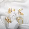 Clusterringen luxe kristal zirkoon verstelbare opening voor vrouwen roestvrij staal hoge kwaliteit stenen voorstel bruiloftsfeestje sieraden 2022