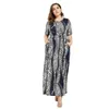 Ethnic Clothing Bohemian Print Short Sleeve Long Maxi Dress Women Abaya Cocktail Party Caftan Holiday Boho Beach Sundress Female Summer