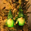 St. Patricks Day Party Dolls Irish Elf Ornament with Light Plant Hanging Pendant Home Garden Ornament