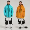 스키닝 자켓 대형 스키복 남성 여성 겨울 겨울 야외 따뜻한 바람 방수 방수 스노우 보드 여성 남성 재킷 바지 세트