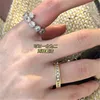 Nytt modeband ring dubbeld￤ck Separabla diamantringar Set Luxury Designer Jewelry Engagements for Women Love Gifts