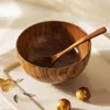 Bowls Wild Jujube Japanese Wooden Bowl Household Wood Children's Drop-Proof And -Proof Solid Rice
