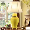Lámparas de mesa, lámpara de cerámica americana sencilla para sala de estar, dormitorio, mesita de noche Led, escritorio de estudio, decoración del hogar