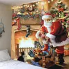 Tapisseries Christmas Elk Tapestry Cartoon Ornement chambre chambre fond de chambre décoration murale cadeau