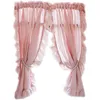 Curtain Roman Warm Pink Tulle Curtains With Ruffle Household Kitchen Bedroom Window Drapes In Living Room Home Decor