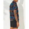 Męskie koszule 2022 Summer męskie oddychanie hawajski styl etniczny nadruk vintage krótkie rękawe streetwearu męskie guziki na guziki 5xl 5xl