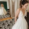 2023 Strand Brautkleider Brautkleid Tüll Spaghetti -Gurte Spitze eine Linie Bodenlänge Pluig -Größe maßgeschneiderter Garten Vestido de Novia 403 403