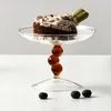 Bakeware Tools 1pcs 14cm Gourd Tall Glass Fruit Plate Cake Tray Dessert Snack Decoration Placing