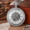 Taschenuhrs Goldene Splitter glatte automatische mechanische Uhr Steampunk Skelett FOB Kette Handwickel hohl für Männer Frauen