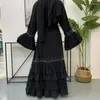 الملابس العرقية 2022 موضة موضة Kaftan دبي العربية الديكور الأنيق abaya الإسلامي الديك الرومي النساء المسلمات روبا سهرة فستان جيلابا