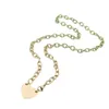 Fashion Design Peach Heart Collana Donna Bracciale in acciaio inossidabile con ciondolo di diamanti Set di gioielli per regali di Natale per accessori da donna all'ingrosso