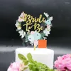 Festive Supplies Bride-to-be Color Printed Acrylic Cake Topper Hen Party Dessert Decoration Wedding Bachelor Flag