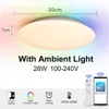 RGB Smart Lampa LED LED Lampy sufitowe z Alexa Google Voice Control App Pilot Contratin Ultrathin for Room Sypials Vintage Light