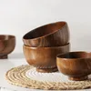 Bowls Wild Jujube Japanese Wooden Bowl Household Wood Children's Drop-Proof And -Proof Solid Rice