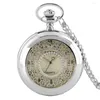 Pocket Watches Classic Large Dial Watch for Men Hollow Out St￤ngning Natural Silver Necklace Chain Pendant