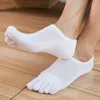 Herrstrumpor Bomull Fem Finger Toe Invisible Nonslip Ankle Breattable Anti-Scid Calcetines Drop