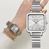 Simple Silver Women Watches Exquisite Ladies Bracelet Wrist Watches Set Minimalist Female Quartz Clock Drop Reloj Mujer252b