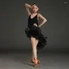 Stage Wear 2022 Latin Dance Clothes Tassel Dress Girls Summer Sleeveless One-piece Performance