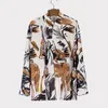 Mens Casual Shirts 2022 Designer Streetwear Fashion Ink Printing Button Up Shirt Regular Fit Lapel Hawaiian Long Sleeve