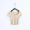 Women's T Shirts MRMT 2022 Brand Spring Women's Shirt Fashion Single-row Buckle T-shirt For Female Short-sleeved Short Tops