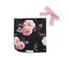 Pasgeboren Swaddle Deken Baby Swaddling Floral Muslin Wrap Headband 2pcs Outfits Cotton Infant Wrap18270257