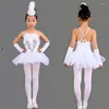 Stage Wear White Swan Lake Ballet Dance Costumes Kids Sequin Feather Clothes Performance Dress For Children Girls