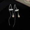 Mode onregelmatige parel merk Geometrie Dange oorbel voor vrouwen metalen kralen Tassel Piercing oorbellen 2023 Trendy sieraden