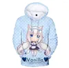 Felpe con cappuccio da uomo 2022 NEKOPARA Giochi Felpa con cappuccio Felpe con cartoni animati 3D Uomo / donna Pullover anime con cappuccio morbido Ragazzi / ragazze Cappotto pullover caldo