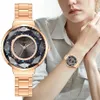 New Selling Watch Women Fashion Luxury Creative Quartz Watches Rose Gold Stainless Steel Band Casual Wristwatch reloj mujer225r