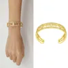 Bangle Fashion Jewelry Lover Couple Gold Color Full Stone Bracelets & Bangles For Men Women Luxury Designer African Dubai