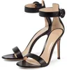 صيف الصنادل تصميم الأزياء العلامة التجارية Sheepeskin Thin High High Heel Buckle Elegant and Mostral Show Meady Women