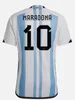 3 -gwiazdkowe koszulki piłkarskie Final Fan Player 2022 2023 Argentyna 22 23 Podpisano Alvarez di Maria de Paul Kit Kit Men Men Football Shirt Mbappe Griezmann French Giroud