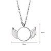 DHL DIY Party Favor Halskette Sublimation Blank Angel Wing Halsketten Runder Schmuck Anhänger Romantisches Festival Valentinstag Geschenk Großhandel EE