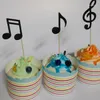 Festive Supplies 30 Stück Cupcake-Topper mit Musiknoten-Motiv, Papier-Kucheneinsätze, Karte, Hochzeitsdekoration, Einzelhandel