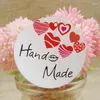 Gift Wrap 3.5cm 100PCS/Lot Sweet Heart Handmade Labels Paper Round Sealing Adhesive For DIY Hand Made /Cake /Candy