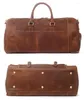 Duffel Bags Vintage Crazy Horse Genuine Leather Travel Bag Large Luggage Duffle Carry On Weekend Tote Handbag Clothes